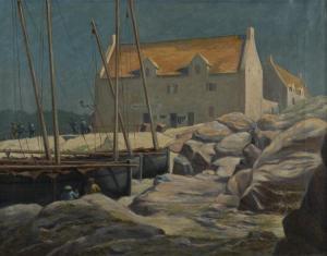 barnas carl 1879-1953,BOATS IN THE HARBOR II, FRANCE,Grogan & Co. US 2014-02-23