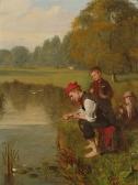 BARNES Al 1936-2015,River landscape with children fishing in the foreg,1981,Bonhams GB 2004-09-14
