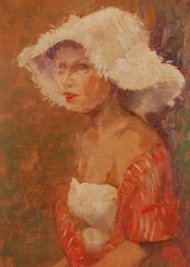 BARNES Alfred Richard Innott 1889-1965,Girl wearing a bonnet,Burstow and Hewett GB 2008-12-17