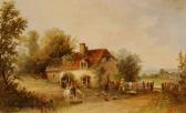 barnes b.r,Figures outside a rural cottage,1868,Burstow and Hewett GB 2009-03-25