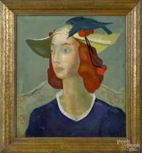 BARNES Catharine 1918,Portrait of a woman,Pook & Pook US 2015-06-17