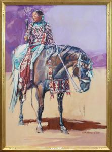 Barnes Cliff 1940,Native American on Horse,Clars Auction Gallery US 2018-11-17