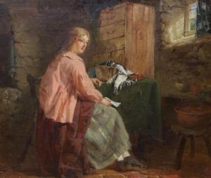 BARNES Edward Charles 1830-1882,Seated lady in an interior,Gorringes GB 2023-09-11