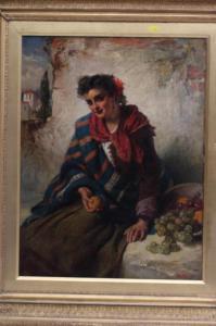 BARNES Edward Charles 1830-1882,Young Italian Woman with Basket of,Hartleys Auctioneers and Valuers 2022-09-14