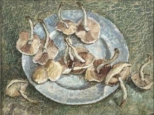 BARNES GARLICK 1891-1987,Still Life - Mushrooms,David Lay GB 2021-07-22