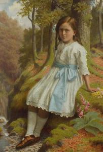 BARNES James,Portrait of a girl seated before woodland,Eastbourne GB 2022-09-07