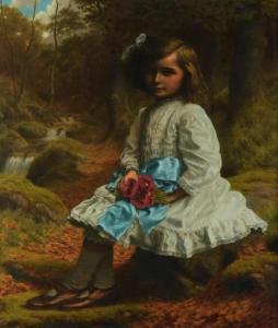 BARNES James,Portraits of girls seated by a woodland s,1910,Bellmans Fine Art Auctioneers 2021-08-03