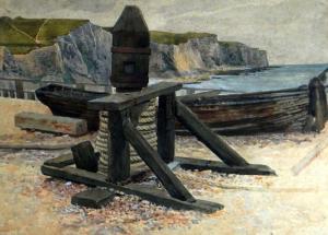 BARNES Maurice 1911-1971,Beach scene with old fishing boats,Rogers Jones & Co GB 2016-09-10