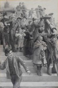 BARNES Robert 1840-1895,Crowd at Brighton,1891,Clevedon Salerooms GB 2023-03-09