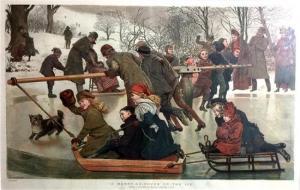 BARNES Robert 1840-1895,Merry Go Round on the Ice,1880,Theodore Bruce AU 2017-05-28