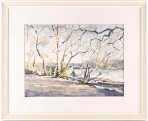 BARNES William 1916-1990,lakeside landscape,Dawson's Auctioneers GB 2021-11-25