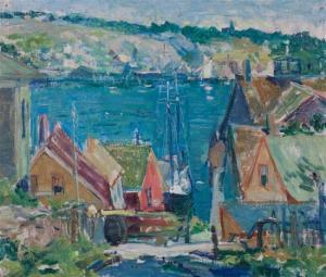 BARNETT Thomas P. 1870-1929,Gloucester Harbor Scene,Hindman US 2016-04-16