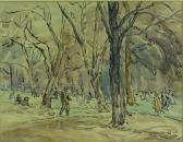 BARNETT Walter Durac 1876-1961,park scene,Burstow and Hewett GB 2018-07-26