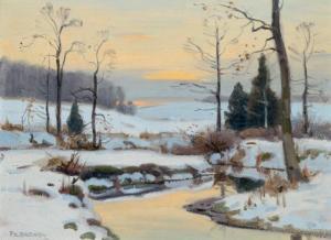 BARNEY Frank A 1862-1954,Winter Sunset,William Doyle US 2022-05-04