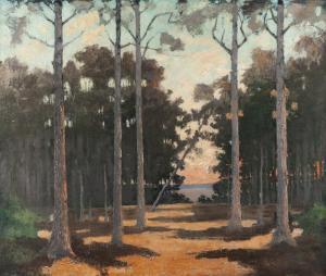 BARNEY John Stewart 1869-1925,Landscape with trees,1925,John Moran Auctioneers US 2018-05-22