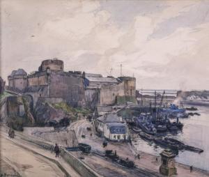 BARNOIN Henri Alphonse 1882-1940,Le Château de Brest,Adjug'art FR 2014-03-11
