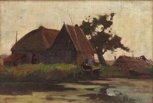 BARNSLEY James Macdonald 1861-1929,Cottage by the River,Hindman US 2019-04-23
