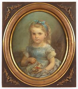 BARON Dominique 1800-1800,Portrait seiner Tochter Anne,1868,Von Zengen DE 2021-09-10