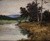 BARON Theodore 1840-1899,Bouleaux et ruisseau dans un paysage,Campo & Campo BE 2018-12-04