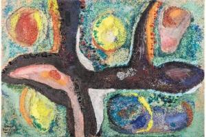 BAROVIER Angelo 1951,Abstraktes Gemälde aus Farglassplitter,Auktionshaus Dr. Fischer DE 2015-10-17