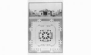 BARRÉ Jean Benoît V 1734-1824,plan et coupe d'un pavillon d'inspiration palladie,Libert 2002-02-06