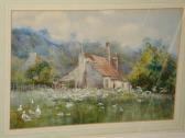BARRACLOUGH James P 1891-1942,Ducks and geese before cottages and hills,Bonhams GB 2010-07-05