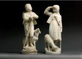 BARRANTI Pieter 1900-1900,A pair of carved white alabaster figures of a shep,Bonhams GB 2004-06-29