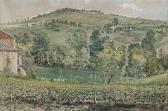 BARRAT GABRIEL 1879-1939,French landscape with vineyards near Bordeaux.,1936,Nagel DE 2011-06-08