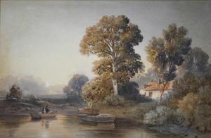 BARRATT George 1800-1800,Rural landscape, with a cart and fisherman near a ,Gilding's GB 2021-03-16