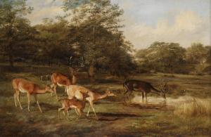 Barratt of Stockbridge Thomas 1852-1899,Deer in a parkland landscape,1856,Bonhams GB 2022-03-29