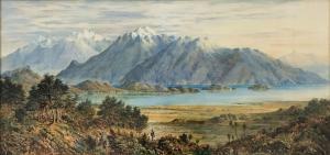 BARRAUD Charles Decimus 1822-1897,Central Otago Lake and Mountain Sce,1876,International Art Centre 2022-04-05