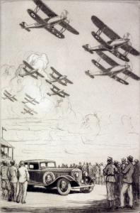 BARRAUD Cyril Henry,View of an air display with numerous bi-planes,Canterbury Auction 2013-02-12