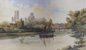 BARRAUD Francis Philip 1824-1901,Ely Cathedral,Gorringes GB 2023-01-30