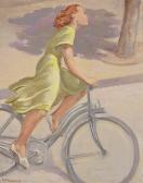 BARRAUD Gustave Francois 1883-1964,La cycliste,Beurret Bailly Widmer Auctions CH 2022-04-08