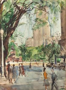 BARRERA Antonio 1889-1970,Parco in città,Bertolami Fine Arts IT 2021-02-26