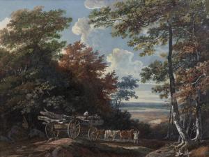 BARRET George I 1728-1784,Hauling Timber Through a Wood,Adams IE 2023-12-06