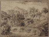 BARRET George I 1728-1784,View of a bridge and mountains, landscape with dis,Mallams GB 2021-07-07