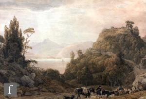 BARRET George II 1767-1842,Drovers on a track in a Highland loch land,Fieldings Auctioneers Limited 2023-01-12