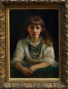 BARRETT Jerry 1814-1906,half length portrait of a young lady wearing a whi,Reeman Dansie 2020-02-11