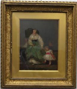 BARRETT Jerry 1814-1906,Mother dancing with her children in an interior,1865,Chilcotts GB 2020-09-05