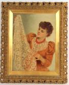 BARRETT Jerry 1814-1906,Portrait of Woman with Lace,,Nye & Company US 2014-02-04