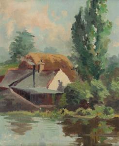 BARRETT Meriel Lambart 1912-1982,ABOVE THE WEIR,Ross's Auctioneers and values IE 2022-11-09