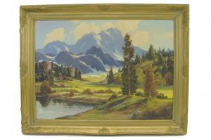 BARRETT Oliver Glen 1903-1970,Sierra mountain landscape in spring,1903,O'Gallerie US 2009-01-19