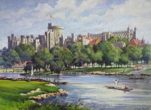 BARRETT Sydney 1800-1900,Windsor Castle from the Thames,Simon Chorley Art & Antiques GB 2011-07-28