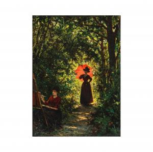 BARRIAS Felix Joseph 1822-1907,Le peintre et son modèle dans un paysage ,1889,Cornette de Saint Cyr 2024-02-21