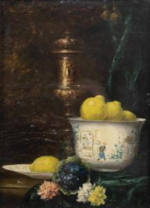 BARRIER Gustave 1871-1953,Natura morta con limoni e fiori,Sant'Agostino IT 2020-07-08