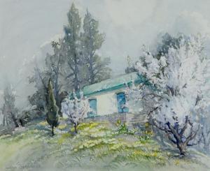 BARRINGER Gwendoline l'Avance 1882-1960,Spring Blossom at the Homestead,Elder Fine Art AU 2021-09-06