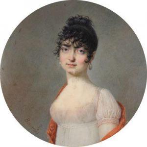 BARROIS Jean Pierre Frederic 1786-1841,Portrait de femme au châle rouge,Millon & Associés 2022-04-12