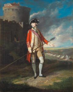 BARRON Hugh 1745-1791,Portrait of an officer standing before a castle, a,1767,Bonhams GB 2018-04-25