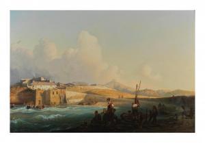 BARRY Francois Pierre 1813-1905,Près du port,1845,Cornette de Saint Cyr FR 2023-02-09